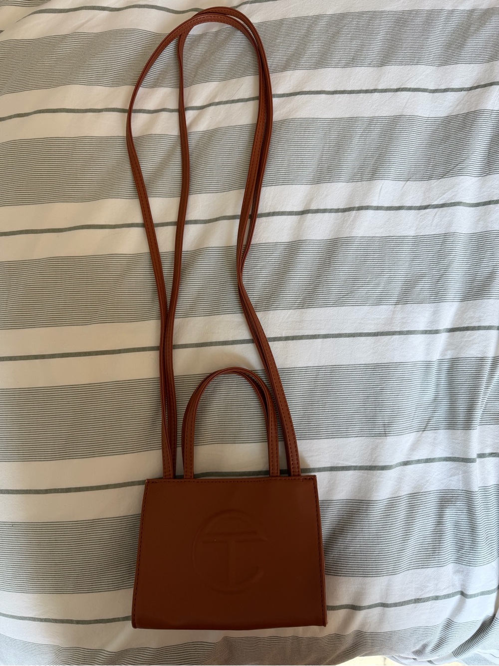 Telfar Mini Tote in Cognac Brown - Picture 2 of 6